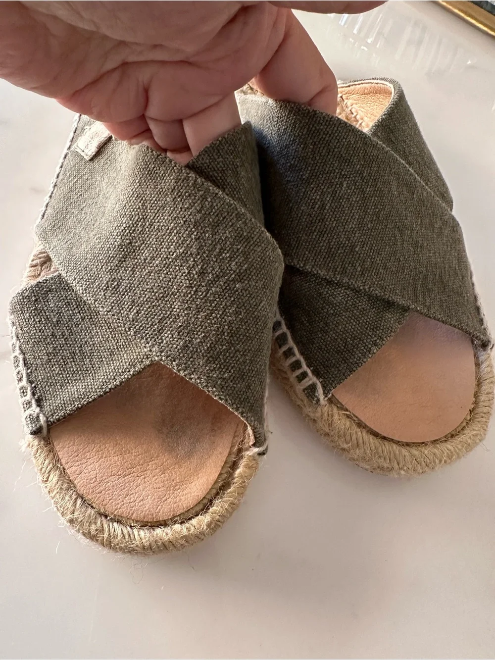 CASTAÑER ESPADRILLE SLIDES SANDALS GREEN SIZE 38